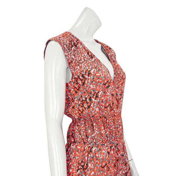 Maje NY Sleeveless Jumpsuit Floral Orange Gray print Size 36 - Picture 9 of 10